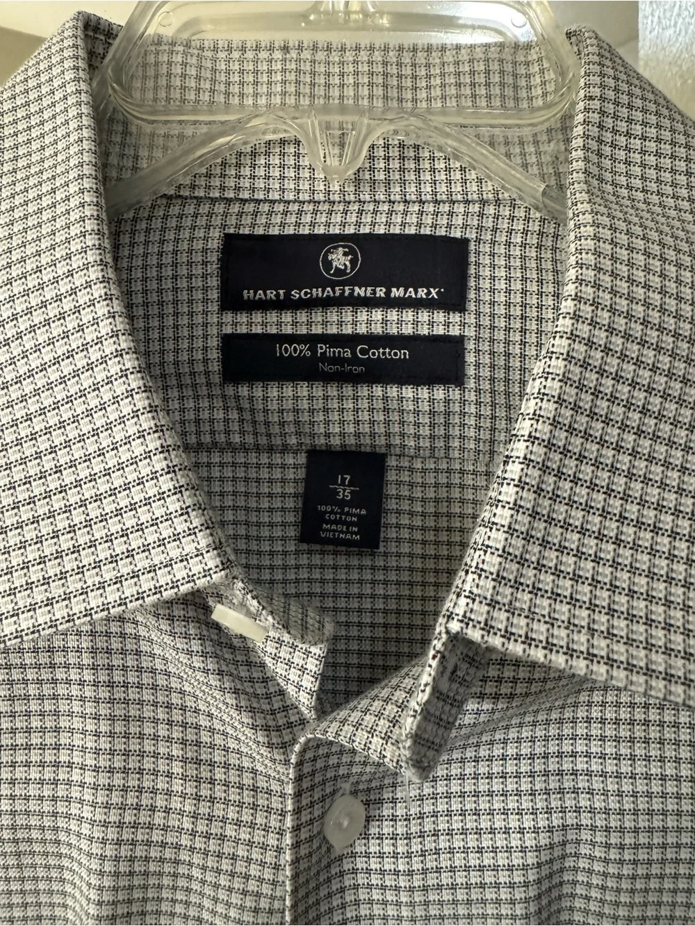 Hart Schaffner Marx Men's Gray Micro-Check Dress Shirt